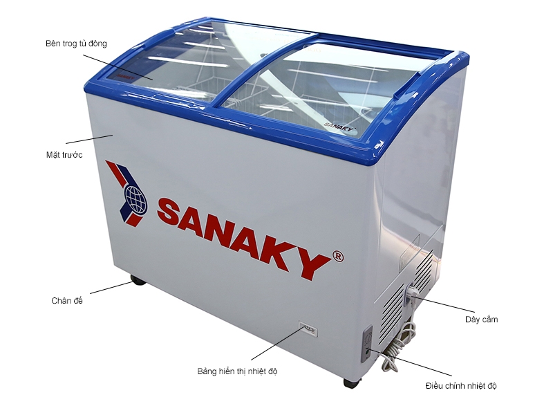 Tủ đông Sanaky VH302VNM 302L Mặt kính cong
