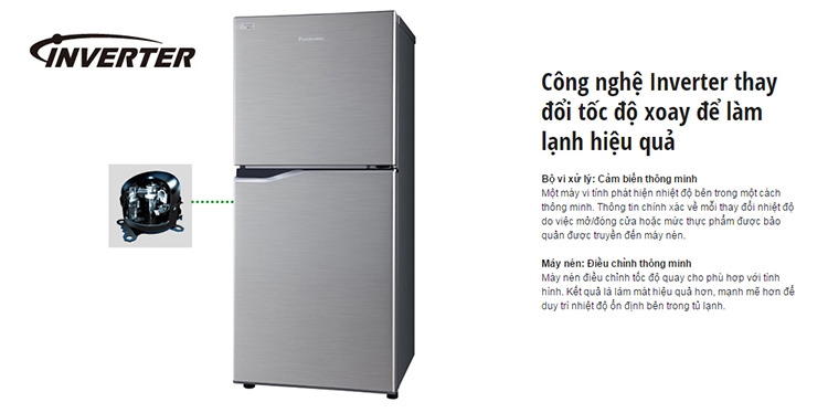 Tủ Lạnh Inverter Panasonic NR-BA228VSVN (188L)