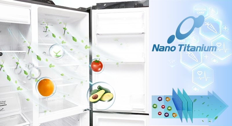 Tủ lạnh Hitachi R-M700AGPGV4X DIA có công nghệ Nano Titanium với khả năng kháng khuẩn