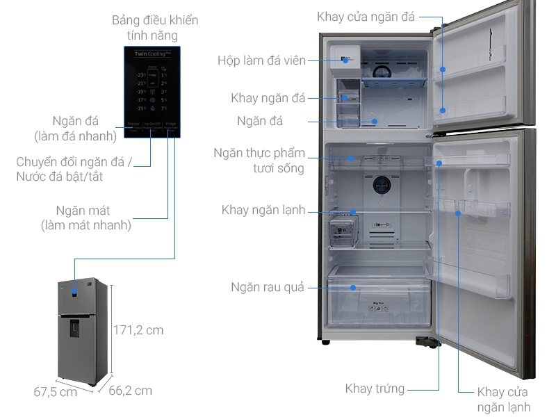 Thông số kỹ thuật Tủ lạnh Samsung Inverter 360 lít RT35K5982S8/SV