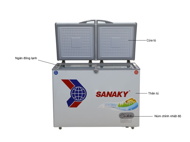 Tủ đông Sanaky VH2899W1 289 lít dàn đồng 2 chế độ