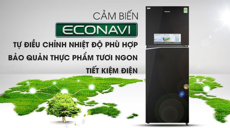 Cảm biến Econavi - Tủ lạnh Panasonic Inverter 326 lít NR-BL351GKVN