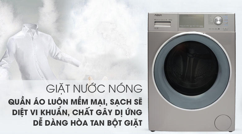 Giặt nước nóng - Máy giặt Aqua Inverter 9.5 kg AQD-DD950E S