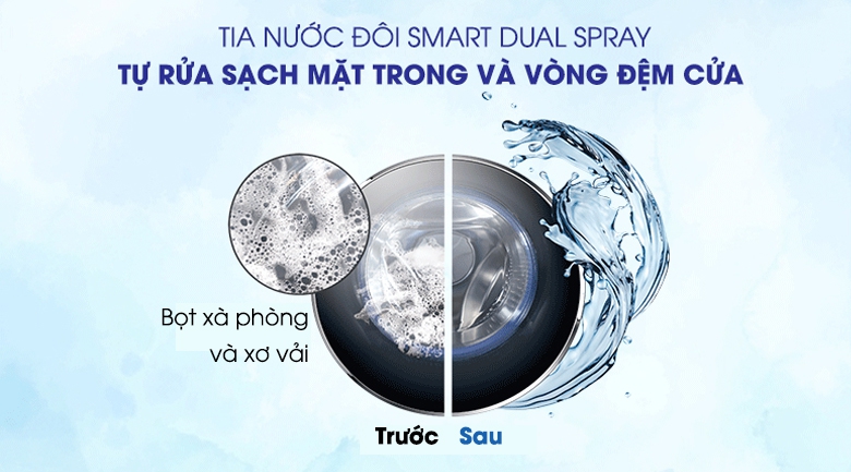 Smart Dual Spray-Máy giặt Aqua Inverter 9 kg AQD-D900F S