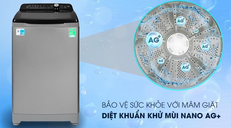 Nano Ag+ - Máy giặt Aqua 10 Kg AQW-FR100ET S