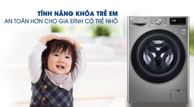 Máy giặt LG Inverter 9 kg FV1409S2V - Khóa trẻ em