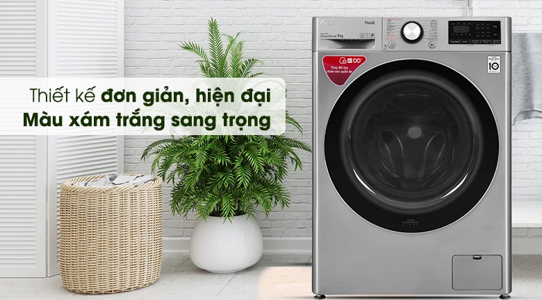 Máy giặt LG Inverter 9 kg FV1409S2V - Thiết kế sang trọng