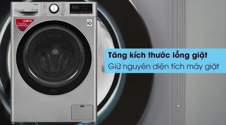 Máy giặt LG Inverter 9 kg FV1409S2V - Tăng kích thước lồng giặt