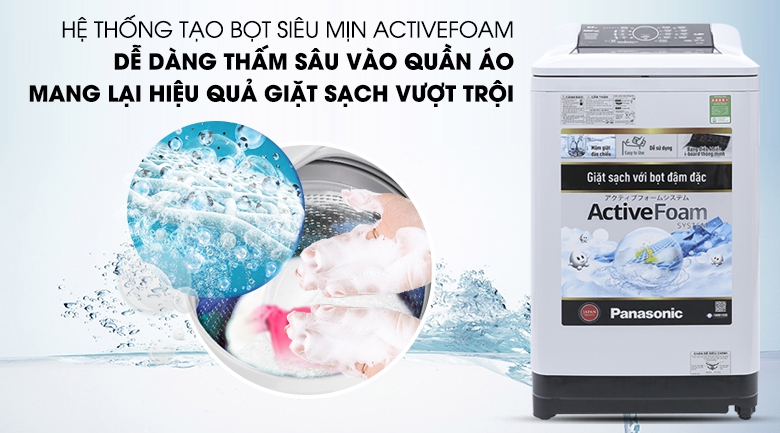 Hệ thống Active Foam - Máy giặt Panasonic 8.5 kg NA-F85A4HRV