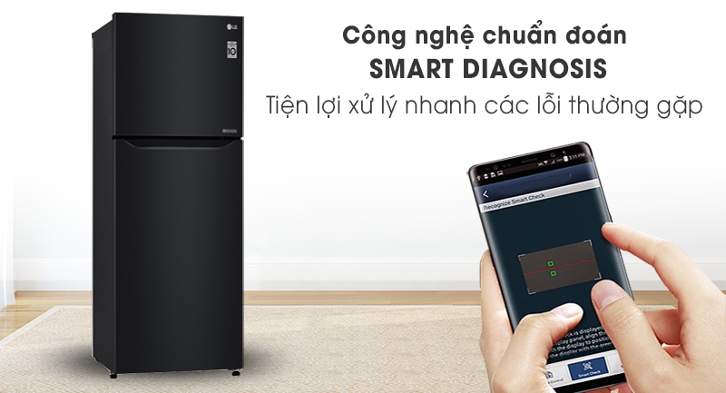 Tủ lạnh LG Inverter 187 lít GN-L205WB-Xử lý lỗi nhanh chóng với công nghệ Smart Diagnosis