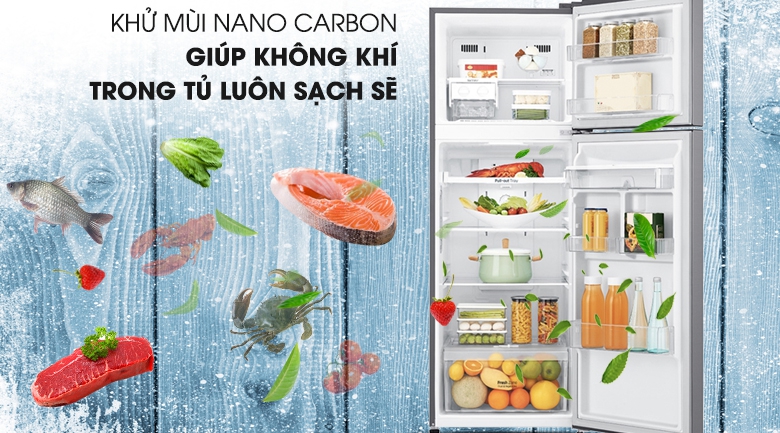 Khử mùi Nano Carbon - Tủ lạnh LG Inverter 255 lít GN-D255BL