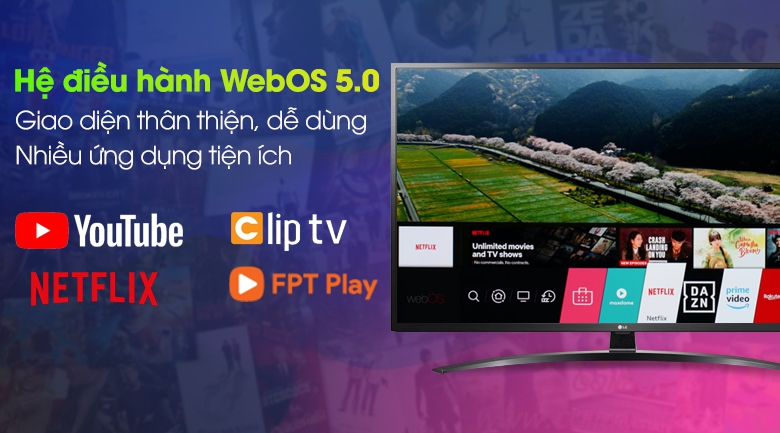 WebOS - Smart Tivi LG 4K 43 inch 43UN7400PTA
